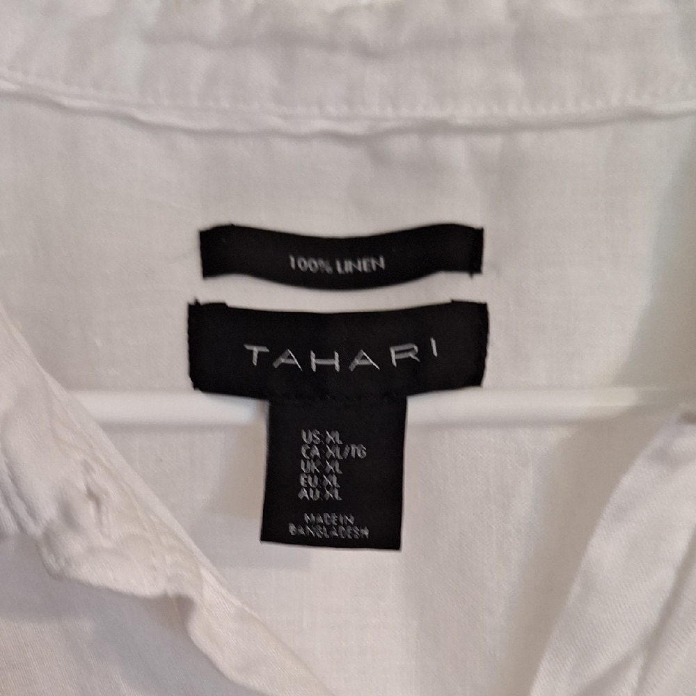 Tahari White Linen Shirt